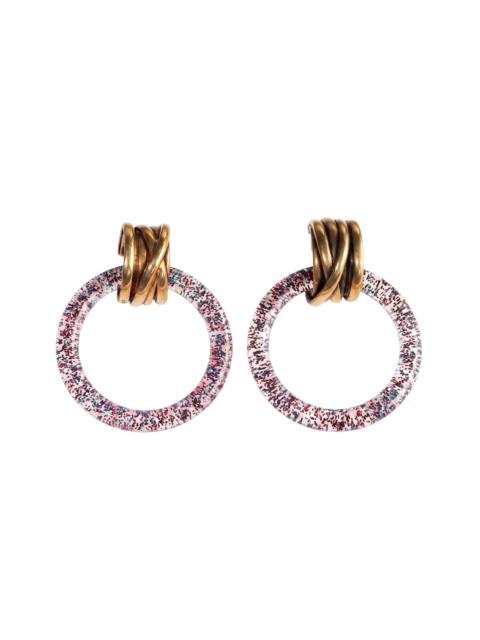 BALENCIAGA Balenciaga Glitter Brass XL Hoop Earrings - Brand New