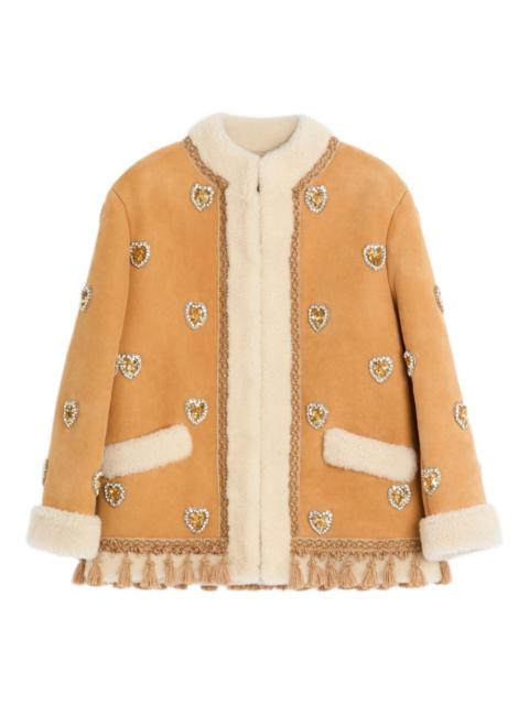 Valentino embroidered leather jacket