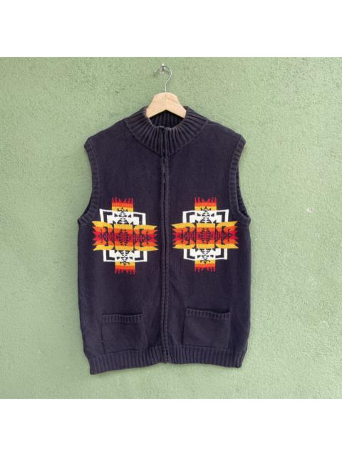 Other Designers Japanese Brand - Vintage Rag Factory Navajo Style Sleeveless Zipped Knitwear