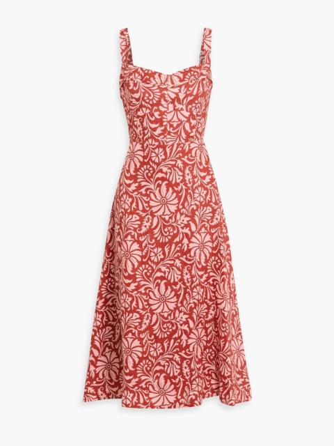 VERONICA BEARD Aila floral-print linen midi dress