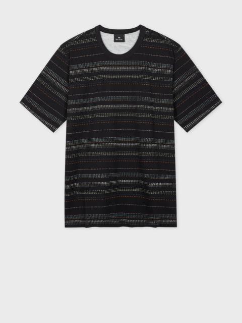 Paul Smith Black 'Stitch Stripe' Cotton T-Shirt