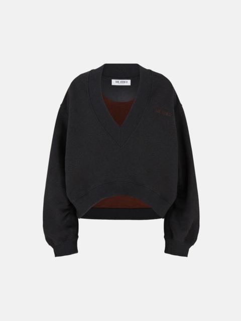 THE ATTICO BLACK FADE AND BROWN SWEATSHIRT