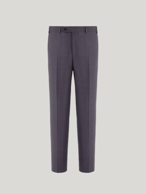 Canali CHARCOAL GRAY HIGH-WAISTED PLEATLESS IMPECCABILE WOOL PANTS