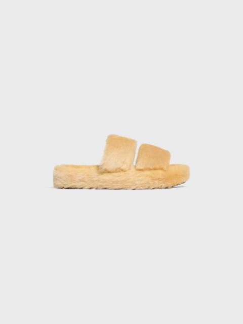 CELINE Celine Triomphe Shearling Slides