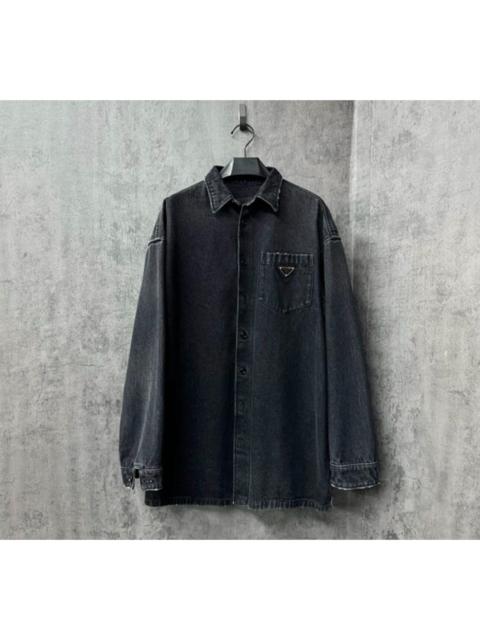 Prada Prada triangular logo denim jacket