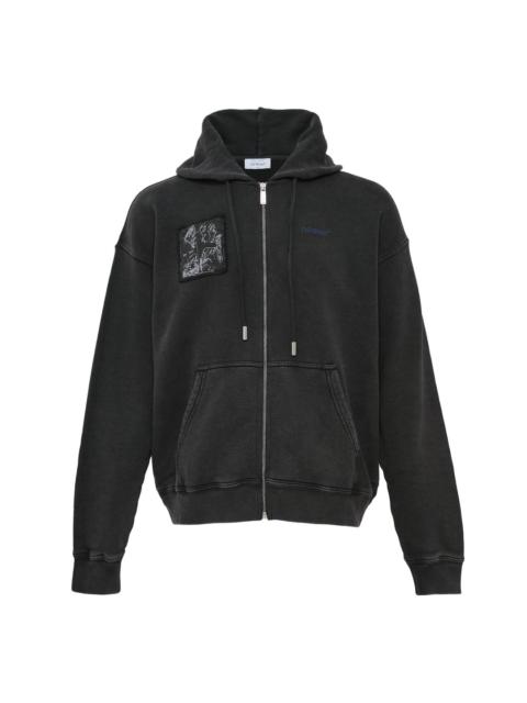 Off-White Faded Painting Skate Zip Hoodie