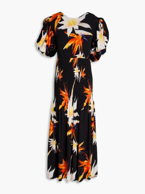 ROTATE Printed jacquard midi dress