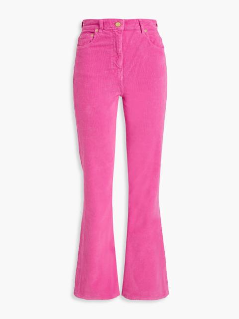 GANNI Cotton-blend corduroy flared pants