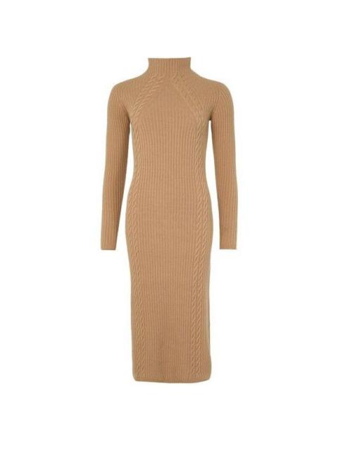 Max Mara MAX MARA Zella Brown Knitted Wool Bodycon Long Dress New & A