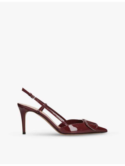 Valentino Vlogo Signature 80 Patent-Leather Slingback Courts