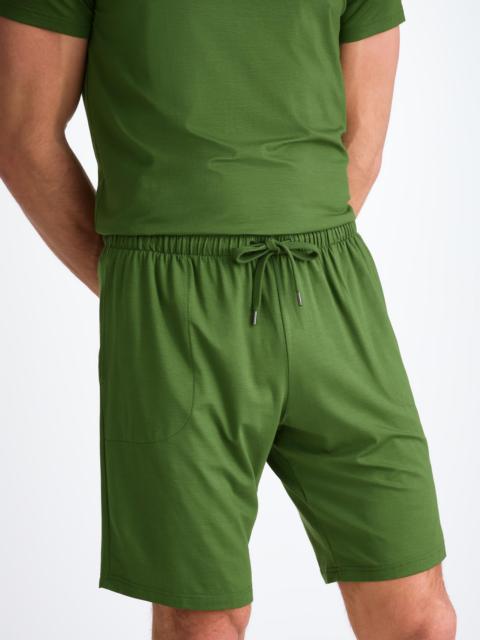 Derek Rose Men's Lounge Shorts Basel Micro Modal Stretch Leaf Green
