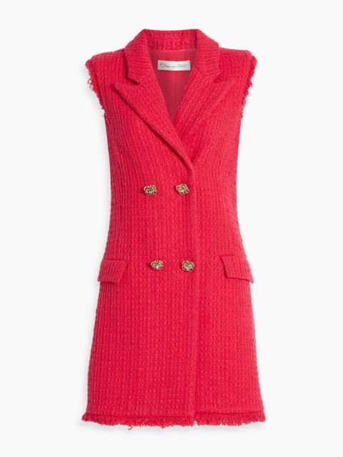 Oscar de la Renta Double-breasted wool-blend tweed mini dress