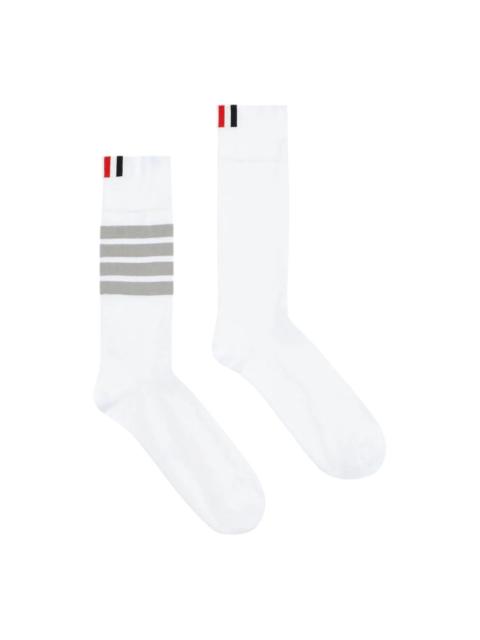 Thom Browne Lightweight Cotton 4-Bar Mid Calf Socks Men