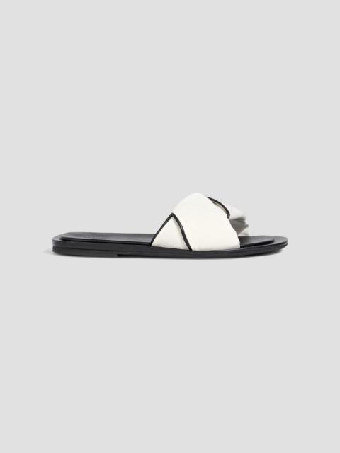 Loulou de Saison Noa leather-trimmed faille slides