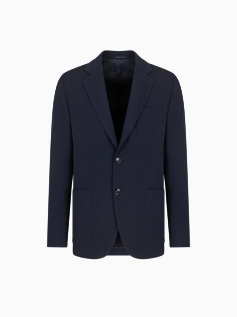 GIORGIO ARMANI UPTON LINE SINGLE-BREASTED JACKET IN VIRGIN WOOL CANNETÉ