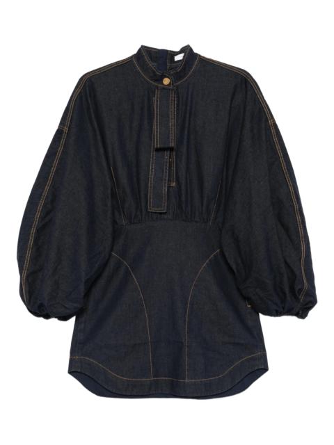 Zimmermann bishop-sleeve denim mini dress