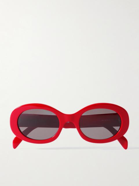 CELINE Triomphe Oval-frame Acetate Sunglasses