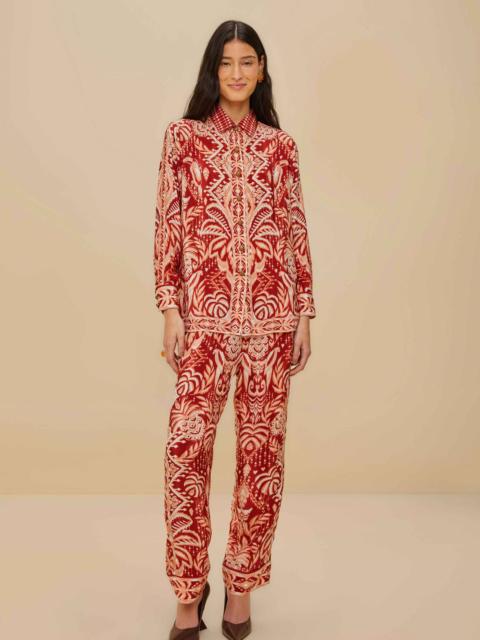 FARM RIO Tropical Tapestry Red Pajama Pants