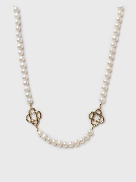CASABLANCA MEDIUM PEARL LOGO NECKLACE