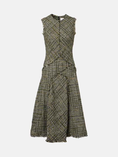 Erdem Draped tweed midi dress
