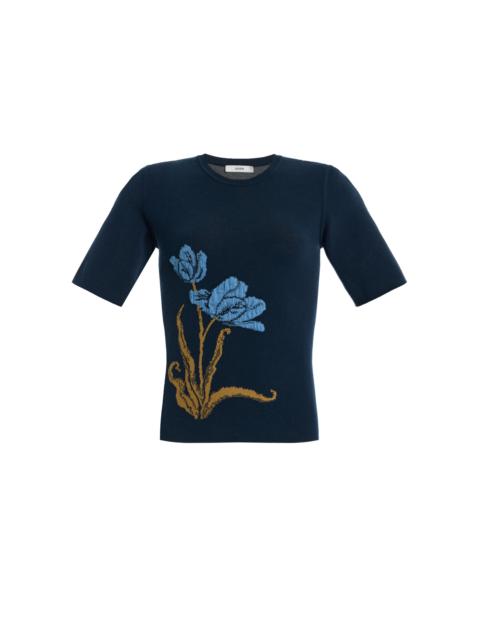 Erdem Embroidered Top navy