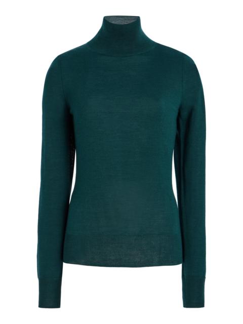 CAROLINA HERRERA Turtleneck Wool-Silk Sweater green