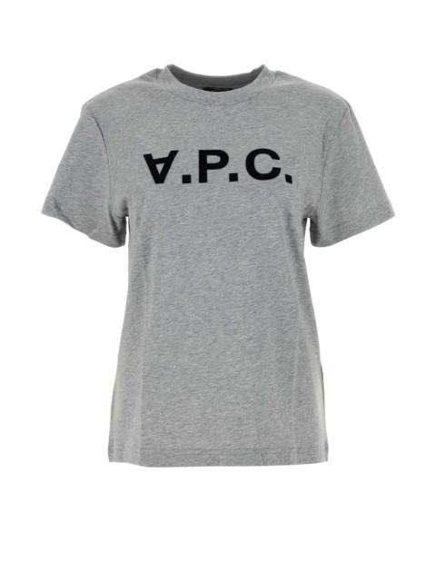 A.P.C. A.P.C. Women Melange Grey Cotton T-Shirt
