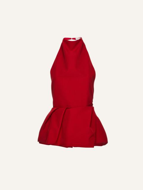 MAGDA BUTRYM Halter peplum top in red