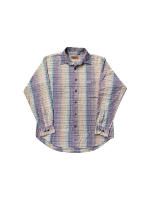 Missoni Vintage Missoni Multi-Color Plaid Stripe LS Button-Up Shirt