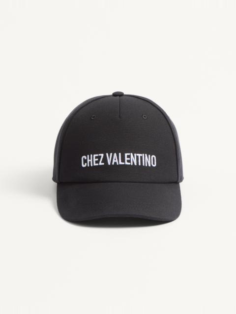 Valentino CHEZ VALENTINO COTTON BASEBALL CAP WITH EMBROIDERY