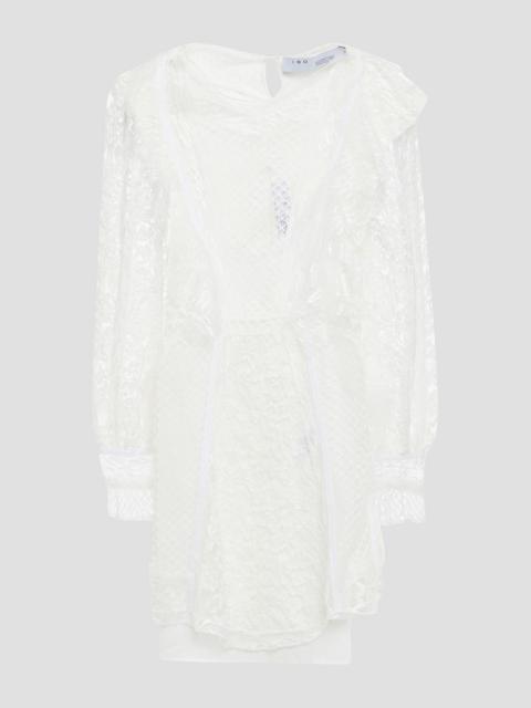 Other Designers Fergus ruffled cotton-blend lace and point d'esprit mini dress