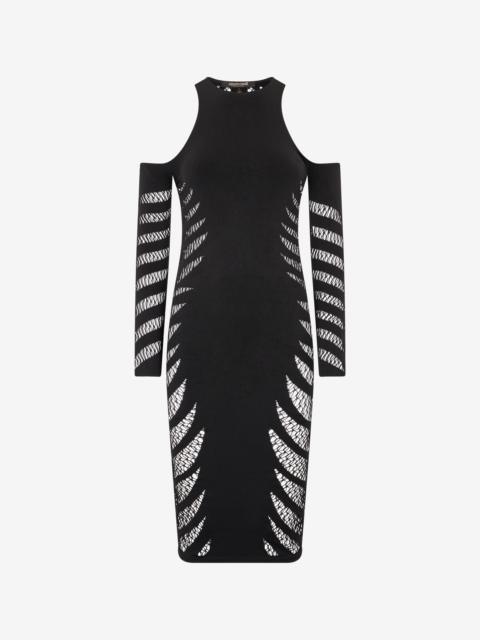 Roberto Cavalli Midi Dress With Perforated Pattern