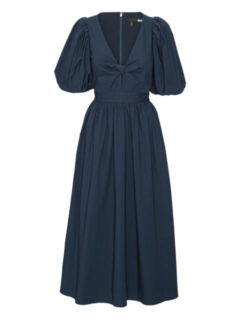 ROTATE puff-sleeve midi dress
