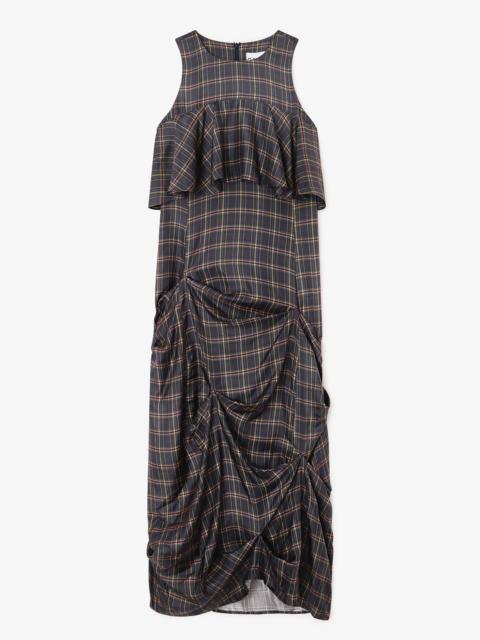 GANNI CHECK RUFFLE DRESS