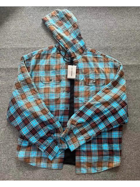 BALENCIAGA Balenciaga Gradient Plaid Shirt Jacket