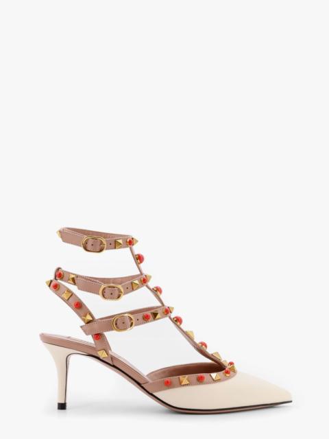 Valentino Valentino Garavani Rockstud Leather Slingback With Cabochon Stones