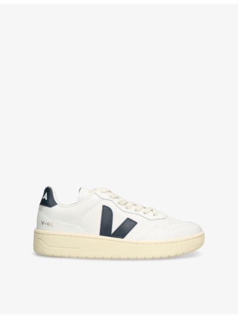 VEJA V90 Branded Leather Low-Top Trainers