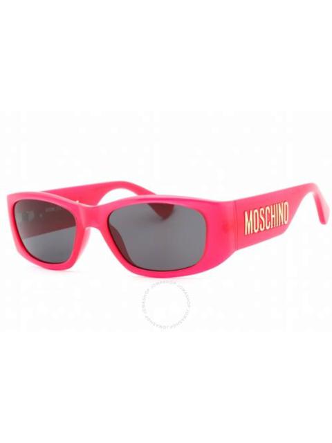 Moschino Moschino Grey Rectangular Ladies Sunglasses MOS145/S 0MU1/IR 55