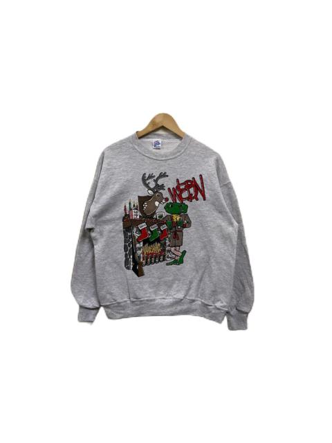 Other Designers Vintage 90s WEBN cincinnati radio frog christmas sweatshirt