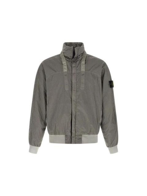 Stone Island STONE ISLAND Gray Bomber Nylon Metal Watro Jacket New & Aut