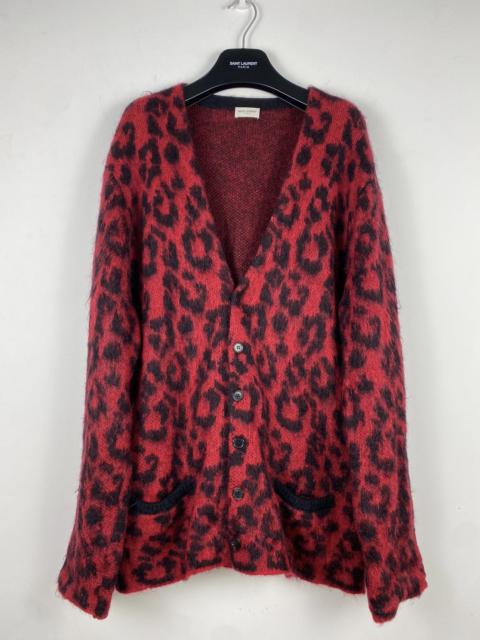 SAINT LAURENT SLP 13FW Runway Leopard Cardigen XL