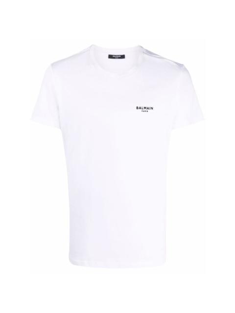 Balmain Balmain Flock Logo Print T Shirt