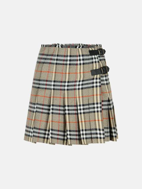 Burberry GREY WOOL MINI KILT
