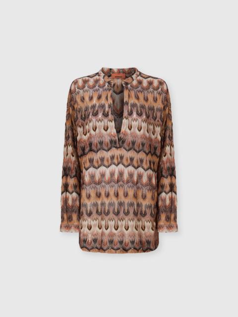 Missoni Viscose Lamé Blouse with Arabesque Motif