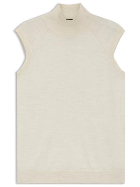 BOSS SLEEVELESS TOP IN MERINO WOOL WITH MOCK NECK