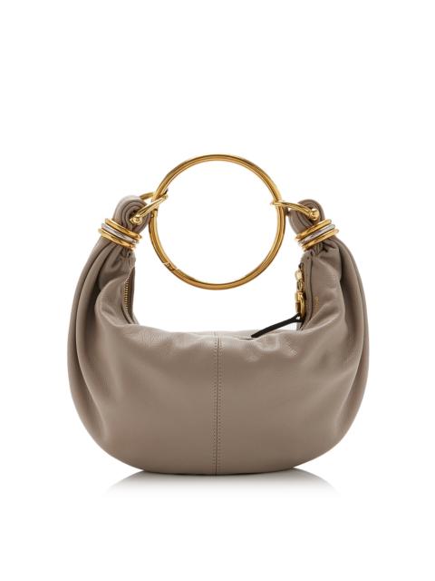 Chloé Bracelet Handle Leather Shoulder Bag grey