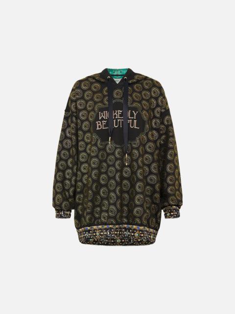 CAMILLA SILK BAND OVERSIZED HOODIE WITH POCKETS