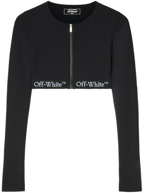 Off White Women Cropped Top With Logo Band
