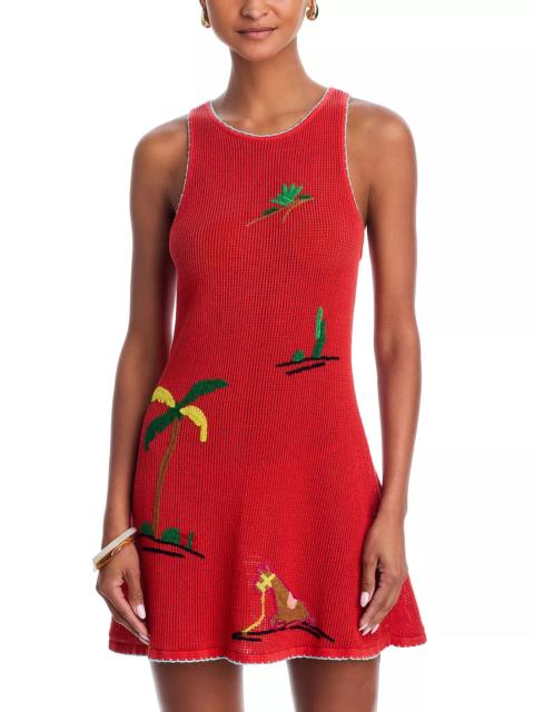 STAUD Marea Embroidered Cover-Up Dress