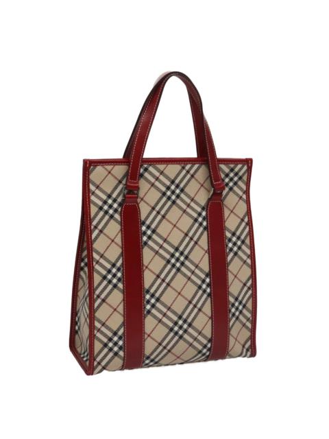 Burberry Burberry Blue Label Nova Check Tote Bag Canvas Red Beige